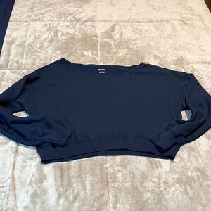 Navy Blue Hollister Cropped Shirt